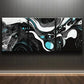 3pcs Black White Swirl Light Blue Metal Print Ready to Hang Art