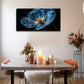 Blue Floral Design Translucent Wall Art Canvas Office Home Room Framed 120x60cm