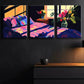 3pcs Illustration of Bedroom with Window Perfect Wall Art Set Canvas Framed 40x60cm - High Quality Print 100% Australian Made Wall Canvas Ready to Hang