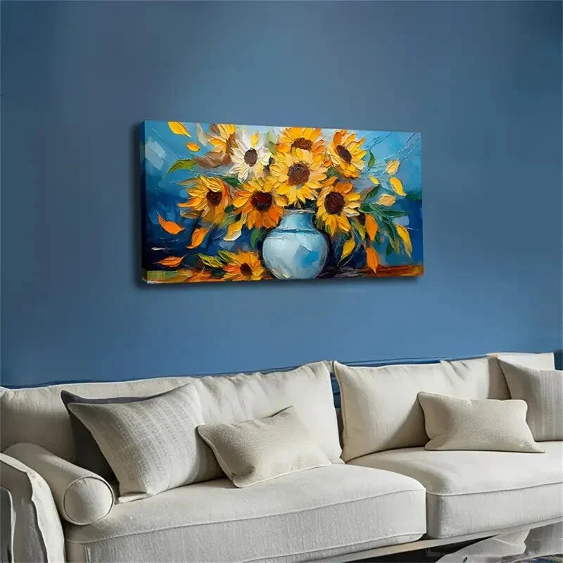 3pcs Decoration, Vibrant Sunflowers  Wall Art Set Canvas Framed 40x60cm - High Quality Print 100% Australian Made Wall Canvas Ready to Hang