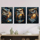 3pcs Mystical Owl Guardian Fantasy Forest Metal Print Ready to Hang Art