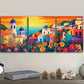 3pcs Greek island style town Wall Art Set Canvas Framed 40x60cm - High Quality Print 100% Australian Made Wall Canvas Ready to Hang