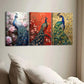 3pcs Exquisite Peacock Animal Florals Gold Blue Wall Art Set Canvas Framed 40x60cm - High Quality Print 100% Australian Made Wall Canvas Ready to Hang