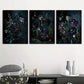 3pcs   Showing Vintage Gothic Botanical  Metal Print Ready to Hang Art