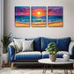 3pcs  Stunning Sun On The Sea  Wall Art Set Canvas Framed 40x60cm - High Quality Print 100% Australian Made Wall Canvas Ready to Hang