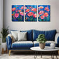 3pcs Monet-Style Impressionist Floral Painting Metal Print Ready to Hang Art