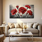 Dark Red Poppies Wall Art Canvas Office Home Room Framed 80x45cm