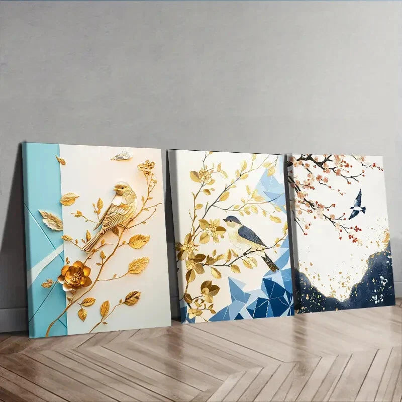 3pcs  The plum chart, (1)  Wall Art Set Canvas Framed 40x60cm - High Quality Print 100% Australian Made Wall Canvas Ready to Hang