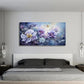 Abstract Purple Flowers wall canvas office home room framed 120x60cm