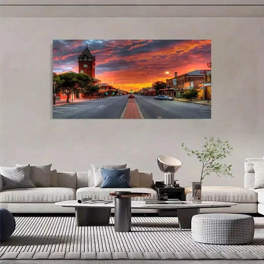 City Twilight View Architecture Wall Art Canvas Office Home Room Framed 120x60cm