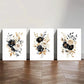 3pcs Elegant Floral Botanical Antique Watercolor Metal Print Ready to Hang Art