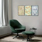 3pcs Vintage Abstract Art Floral Wall Art Poster Metal Print Ready to Hang Art