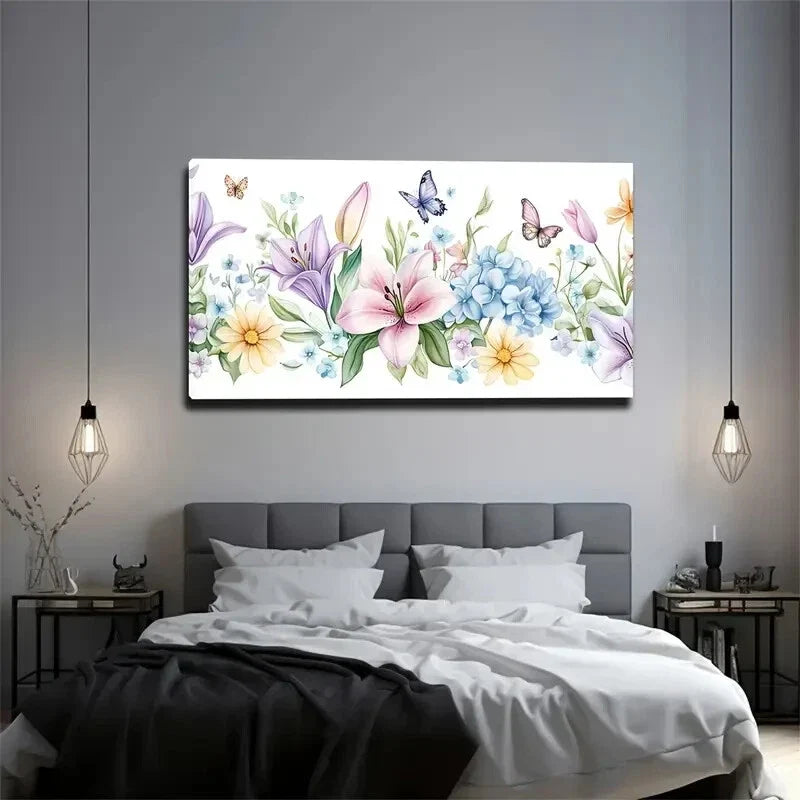 A Variety Colors Of Flowers Wall Art Canvas Office Home Room Framed 80x45cm