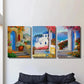 3pcs Santorini Greece landscape painting Metal Print Ready to Hang Art