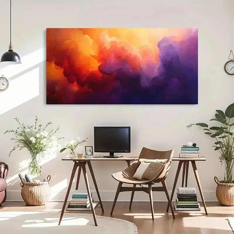 Dynamic Shapes Swirling Pattern Wall Art Canvas Office Home Room Framed 120x60cm