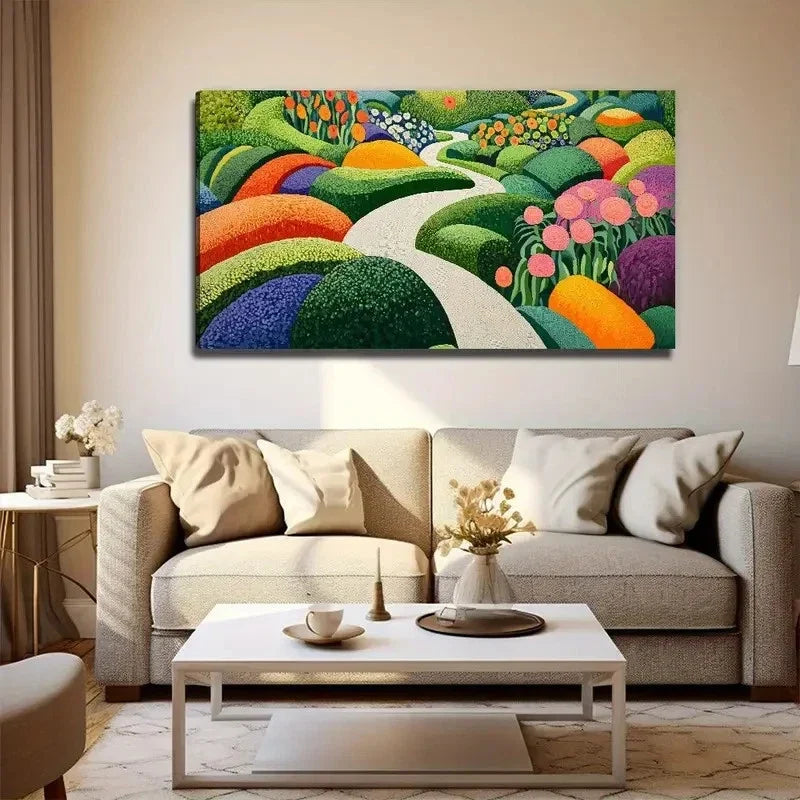 The Path In The Park Wall Art Canvas Office Home Room Framed 80x45cm