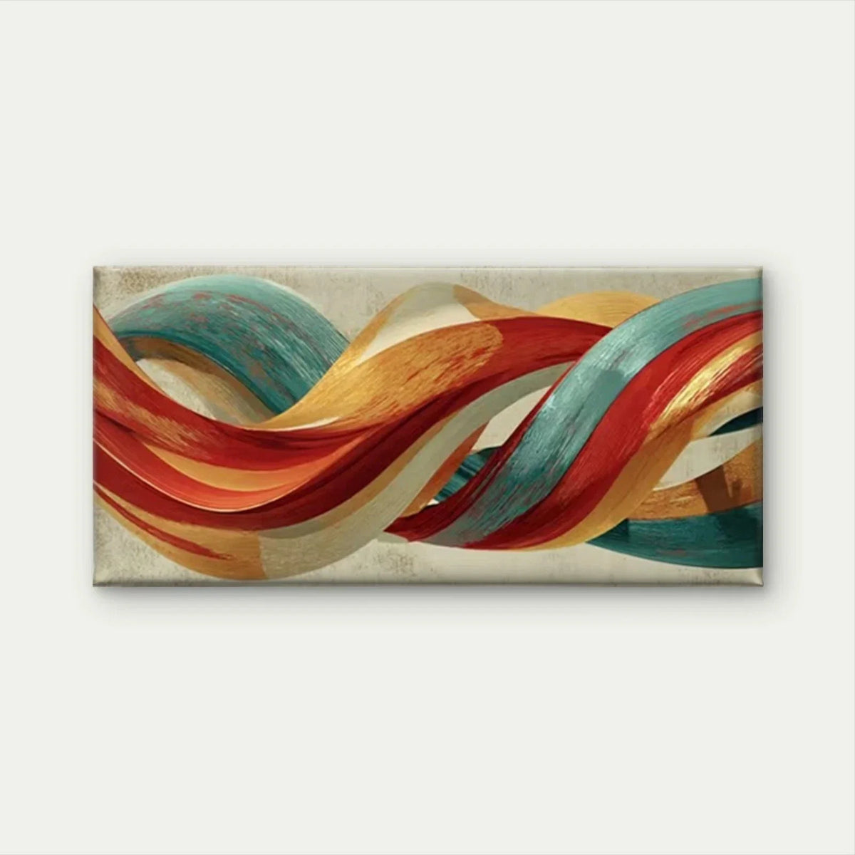 Abstract Waves Wall Art Canvas Office Home Room Framed 80x45cm