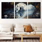 3pcs Mystical Fantasy White Unicorn in Water  Wall Art Set Canvas Framed 40x60cm - High Quality Print 100% Australian Made Wall Canvas Ready to Hang