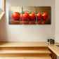 3pcs Delicious Tomato Design Metal Print Ready to Hang Art