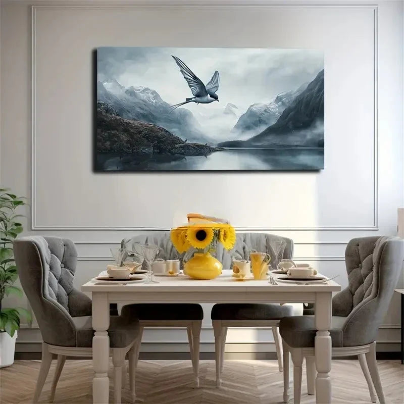 Realistic Flying Hummingbird Wall Art canvas office home room framed 120x60cm