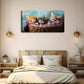 Sleeping Kittens Woven Basket Wall Art Canvas Office Home Room Framed 120x60cm