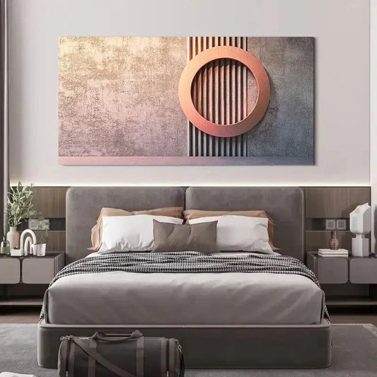 Copper Accent & Abstract Wall Art Canvas Office Home Room Framed 120x60cm