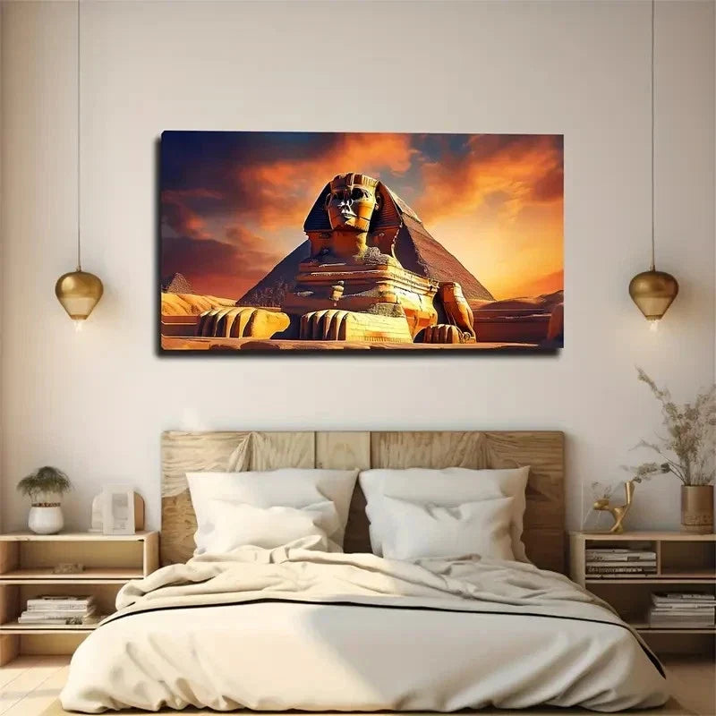 Egyptian Civilization Wall Art Canvas Office Home Room Framed 80x45cm