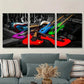3pcs Modern Musical Themed, Guitar Artwork Metal Print Ready to Hang Art
