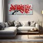 3pcs  Red Leaf Vintage Style  Wall Art Set Canvas Framed 40x60cm - High Quality Print 100% Australian Made Wall Canvas Ready to Hang