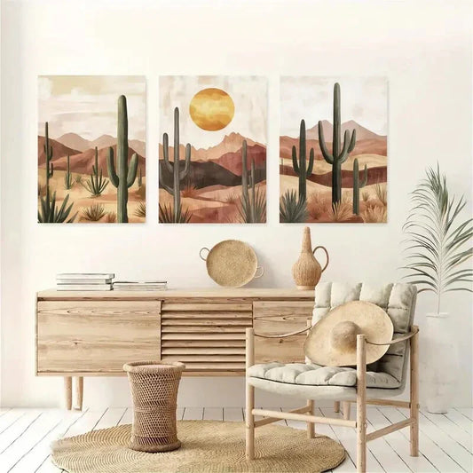 3pcs Arizona Desert Landscape Metal Print Ready to Hang Art
