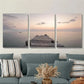 3pcs neutral coastal scenery, calm lake Metal Print Ready to Hang Art