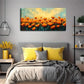 Orange Flowers on Turquoise Wall Art Canvas Office Home Room Framed 120x60cm