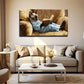 Siam Cat Pajamas Reading Book Wall Art Canvas Office Home Room Framed 120x60cm