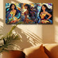 3pcs Princess with Colorful Background Design Metal Print Ready to Hang Art