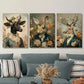 3pcs  2D Victorian Animal Portraits, Animal   Wall Art Set Canvas Framed 40x60cm - High Quality Print 100% Australian Made Wall Canvas Ready to Hang