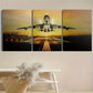 3pcs airplane runway takeoff  Metal Print Ready to Hang Art