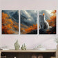 3pcs Cat Animal Painting Nature Metal Print Ready to Hang Art