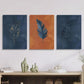 3pcs Blue and orange feather print Metal Print Ready to Hang Art