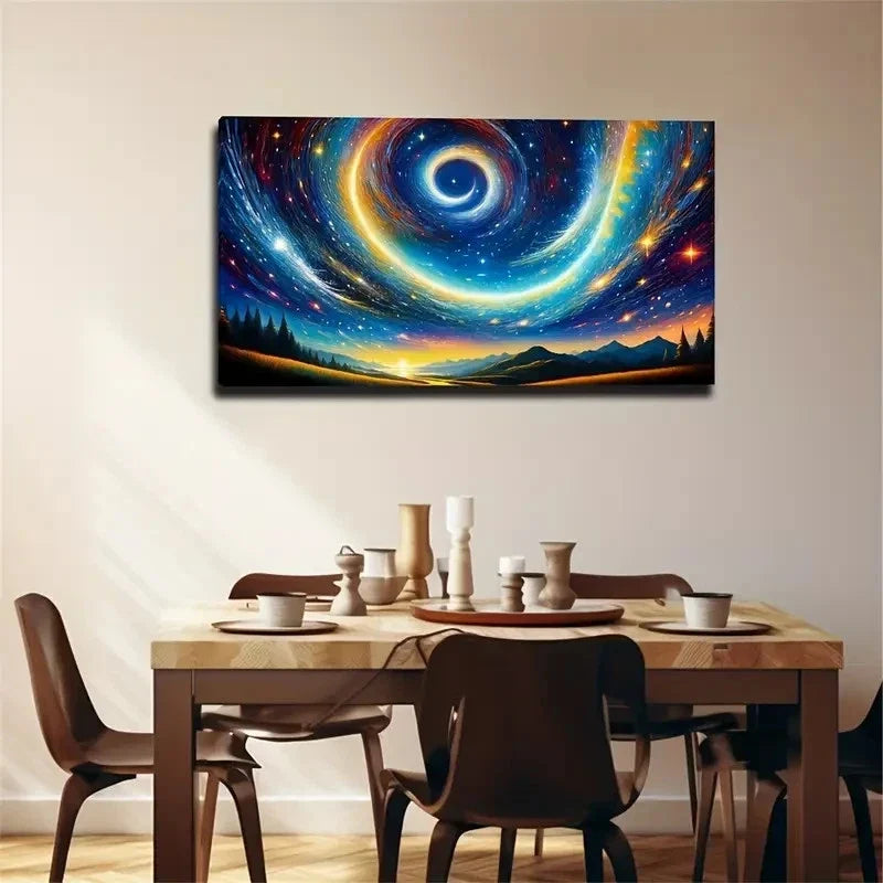 Earth Colorful Sky Wall Art Canvas Office Home Room Framed 120x60cm