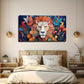 Vibrant Abstract Lion Wall Art Canvas Office Home Room Framed 80x45cm