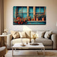 Roses Windowsill Wall Art Canvas Office Home Room Framed 80x45cm