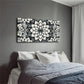 Geometric Floral Pattern Black Wall Art Canvas Office Home Room Framed 120x60cm