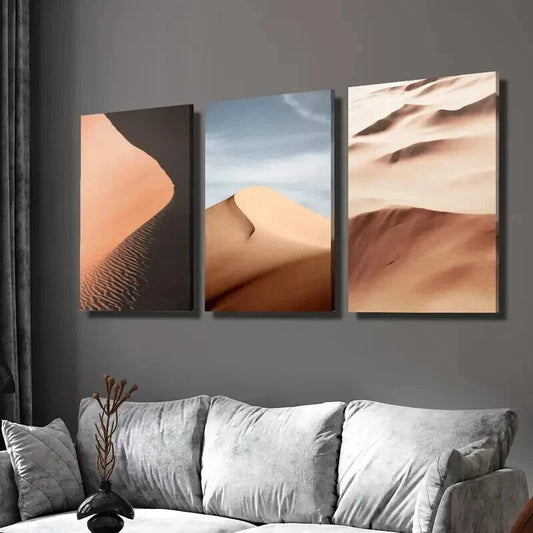 3pcs Namibia Sand Dunes Desert Landscape Wall Art Set Canvas Framed 40x60cm - High Quality Print 100% Australian Made Wall Canvas Ready to Hang