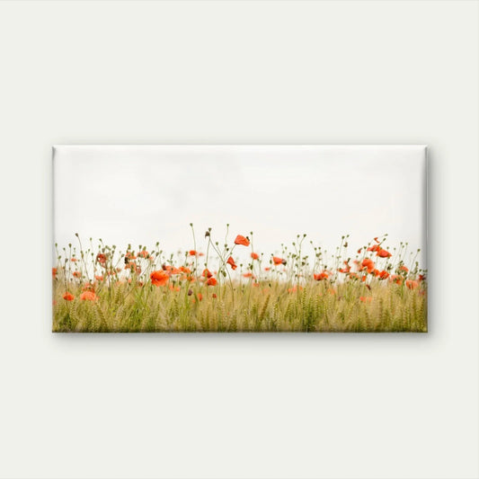 Red Poppy Field Summer Landscape Wall Art Canvas Office Home Framed 80x45cm