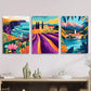 3pcs Countryside farmhouse art, ocean, Metal Print Ready to Hang Art