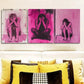 3pcs Pink Trouble Modern Classic Paintings  Metal Print Ready to Hang Art