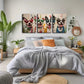 3pcs  Four Dogs Wearing Glasses Wall Art Set Canvas Framed 40x60cm - High Quality Print 100% Australian Made Wall Canvas Ready to Hang