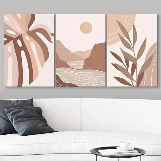 3pcs Bohemian Style Painting Art Canvas Framed 40x60cm - High Quality Print 100% Australian Made Wall Canvas Ready to Hang