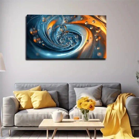 Color Liquid Round Bubble Wall Art Canvas Office Home Room Framed 120x60cm