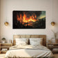 Wildfire Forest Smoke Vibrant Wall Acrt Canvas Office Home Room Framed 120x60cm